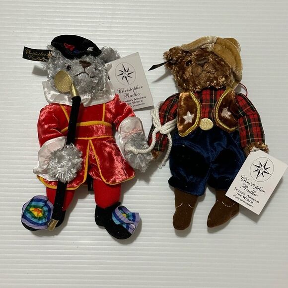 Christopher Radko Teddies Around The World Plush Ornament Set /9 Teddy Bear NWT - Picture 6 of 7